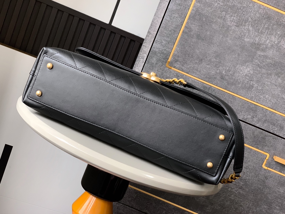 CHANEL 25S Black/Gold Flap Briefcase