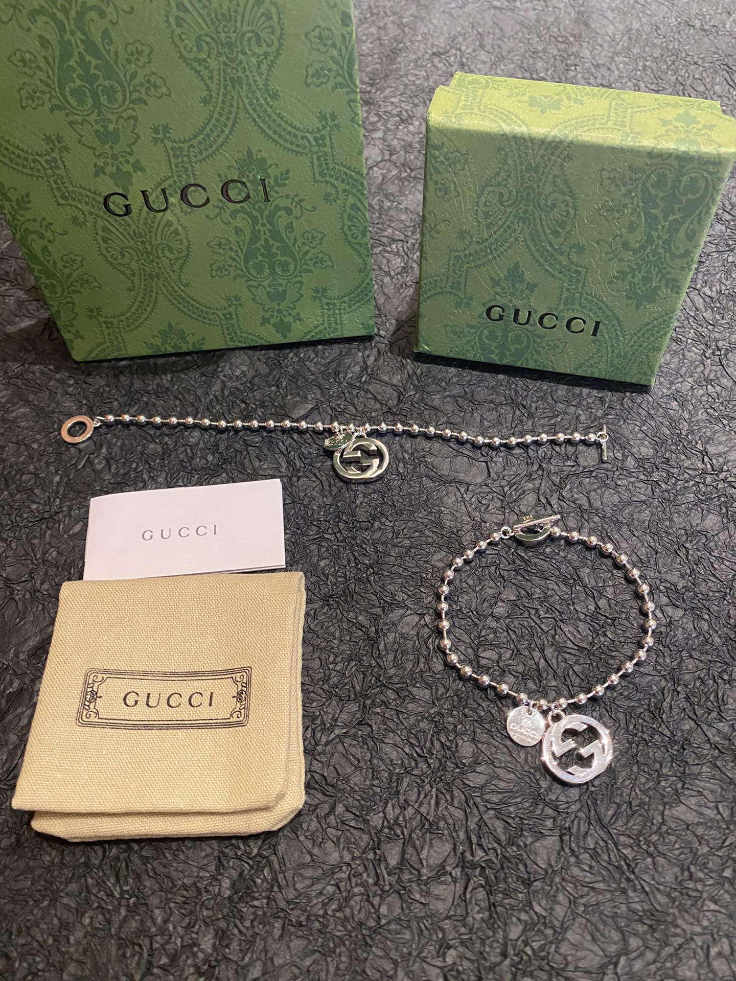 Gucci interlocking enamel double G bracelet