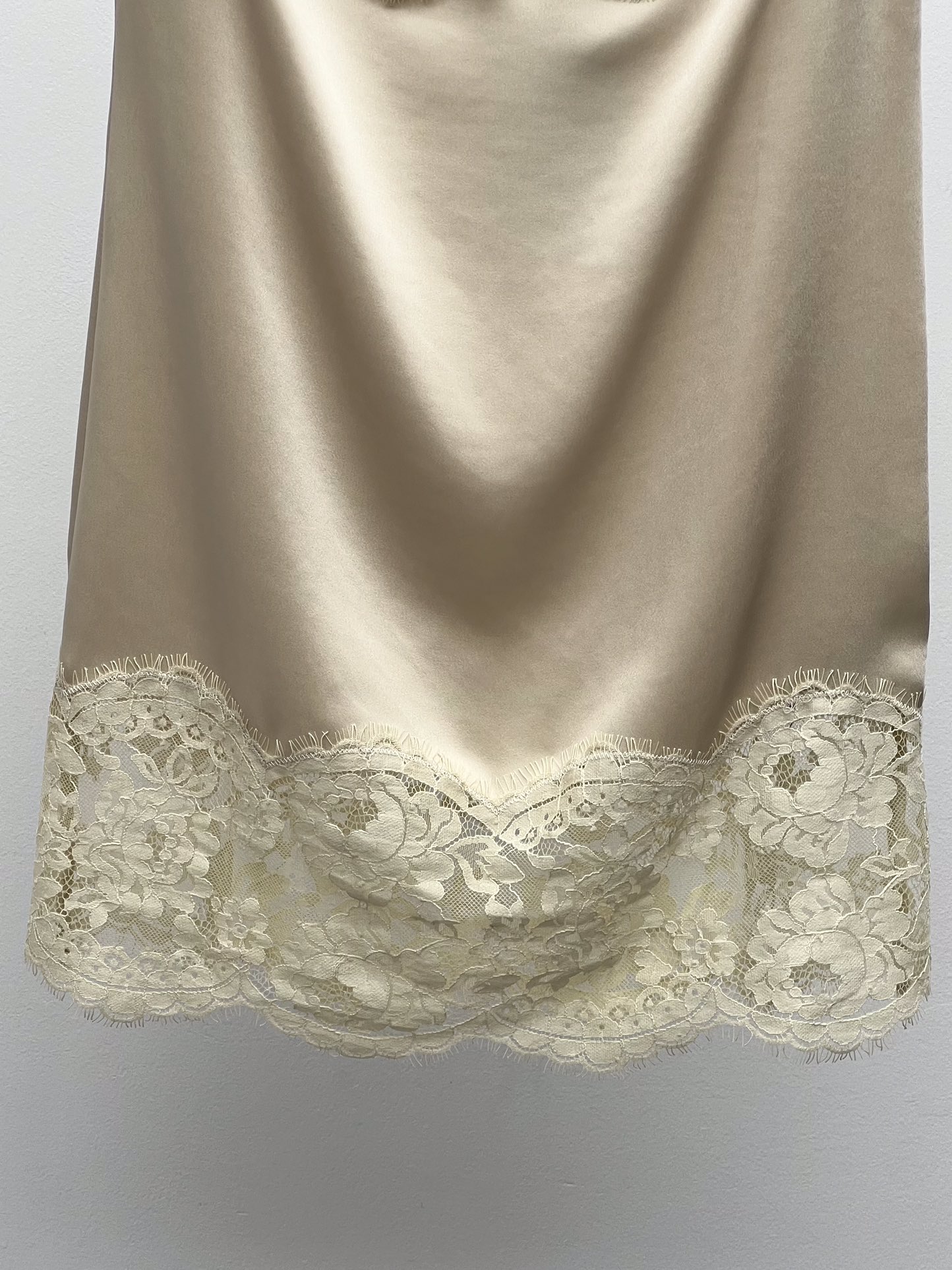 Saint Lauren-Inspired Lace-Trimmed Acetate Slip Dress