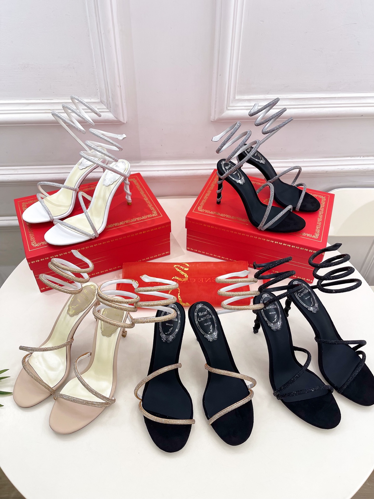 Rene Caovilla RC Crystal Serpent Sandals – 25SS Collection