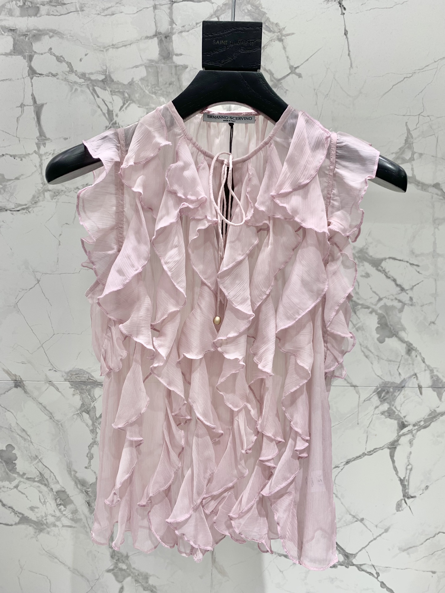 Ermanno Scervino Ruffled Sleeveless Fly Top