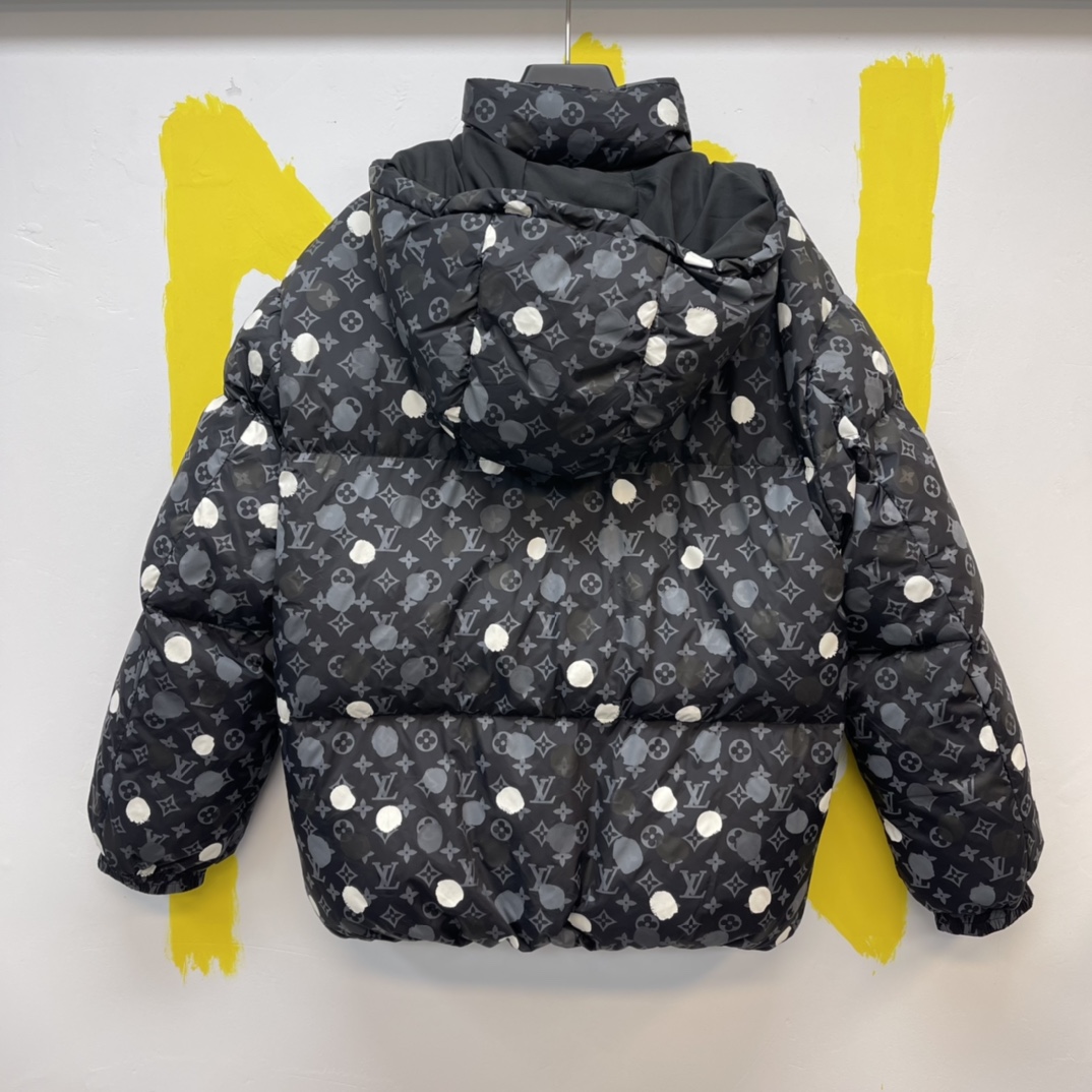 LV-Hand painted polka dot down coat