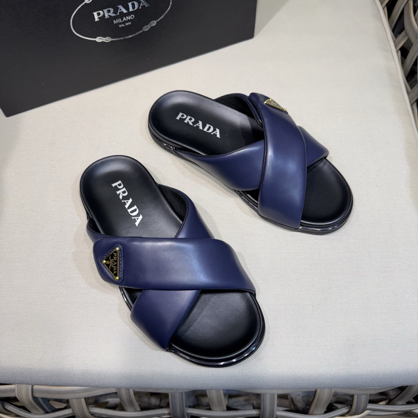 Prada Men’s Leather Sandals / Slides – New Arrival