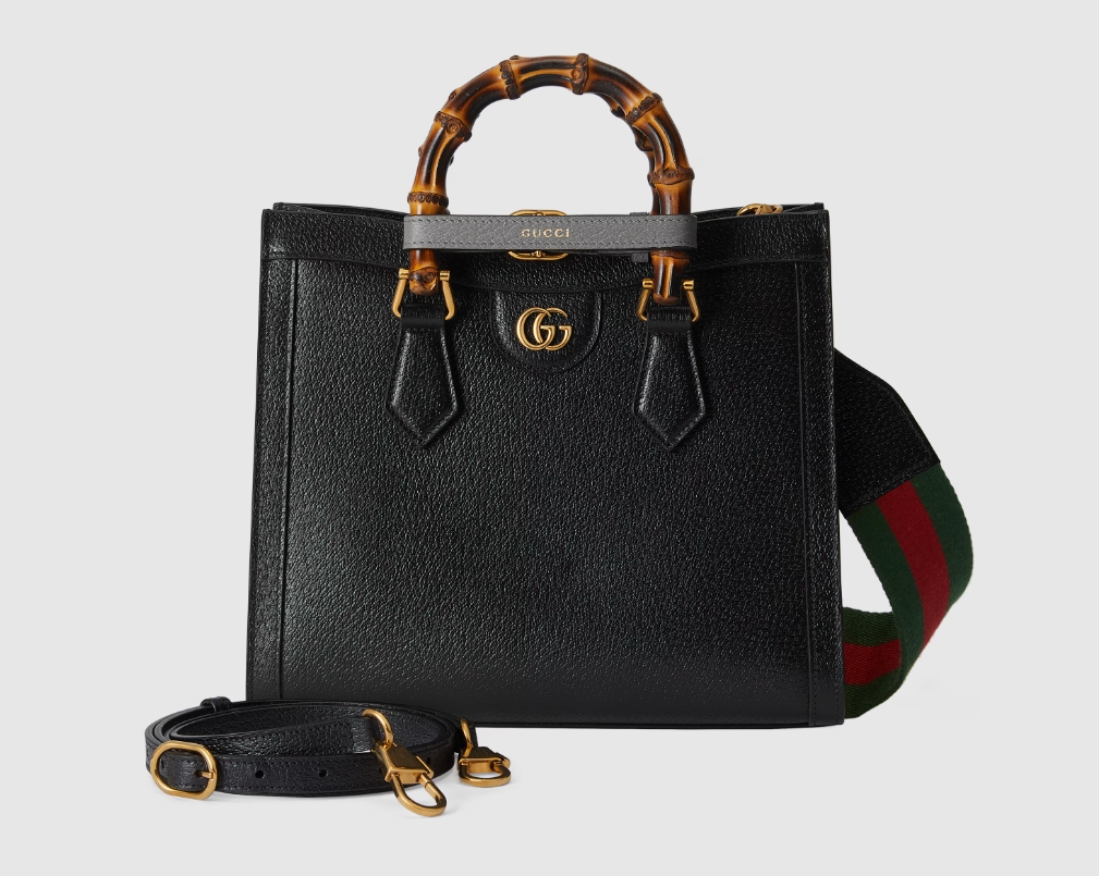 GUCCI DIANA SMALL TOTE BAG-Black-‎702721