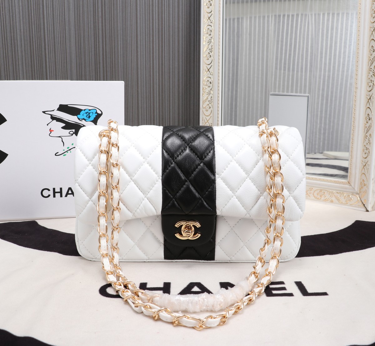 Chanel 2021 CF Two-Tone Flap Bag