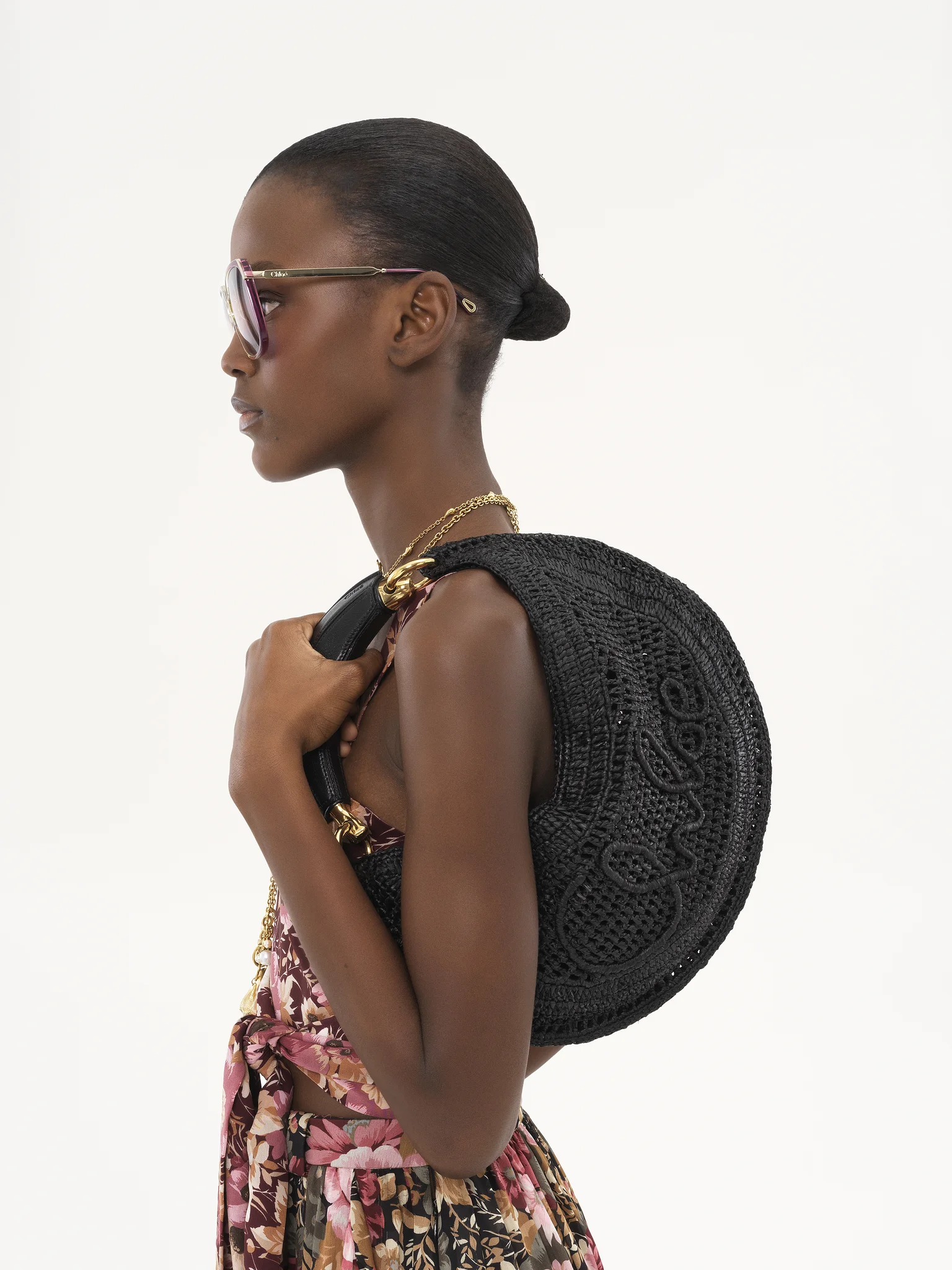 Chloé Summer Banana hobo bag in raffia