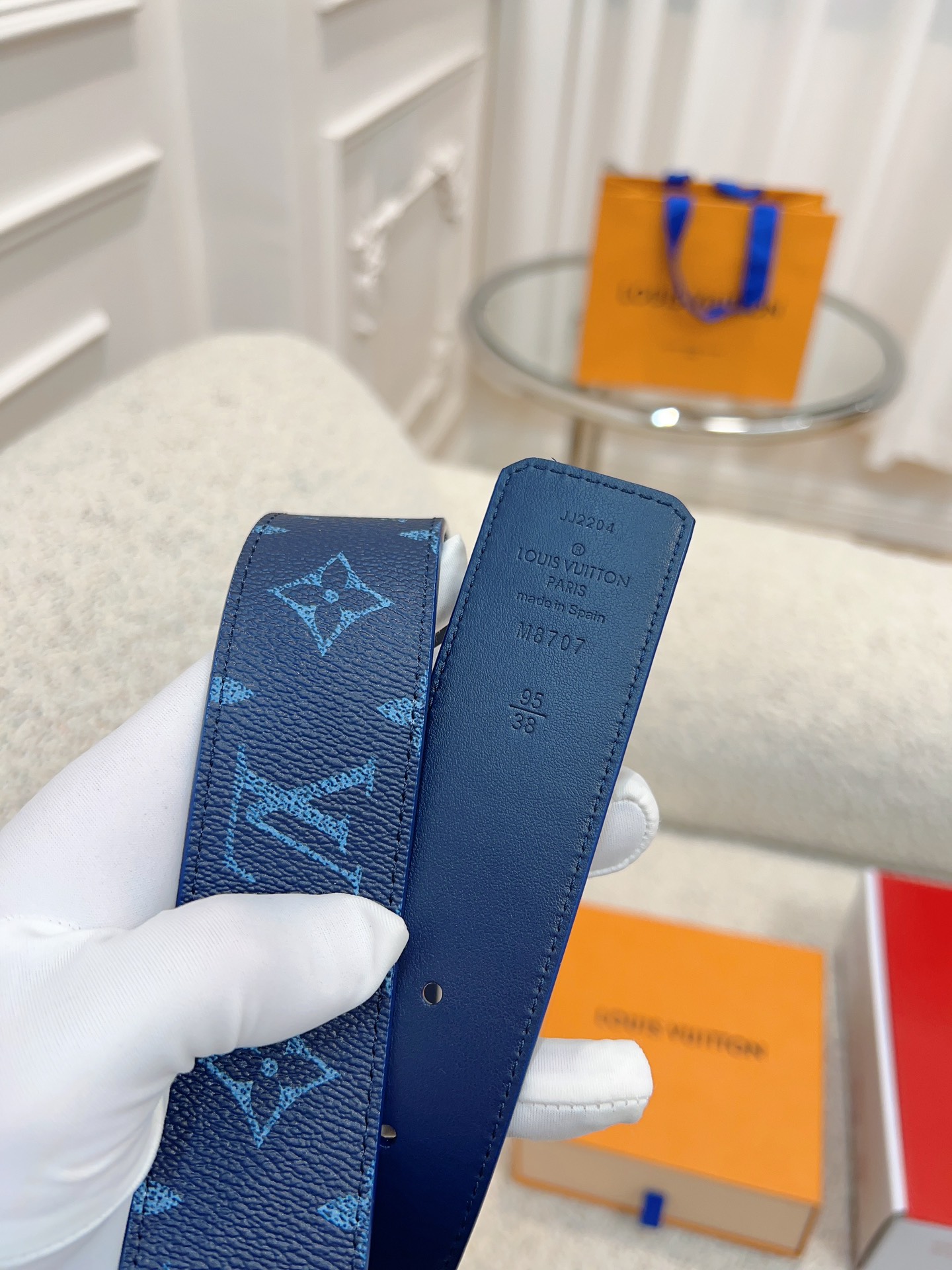 Louis Vuitton blue LV Initiales 40mm Reversible Belt