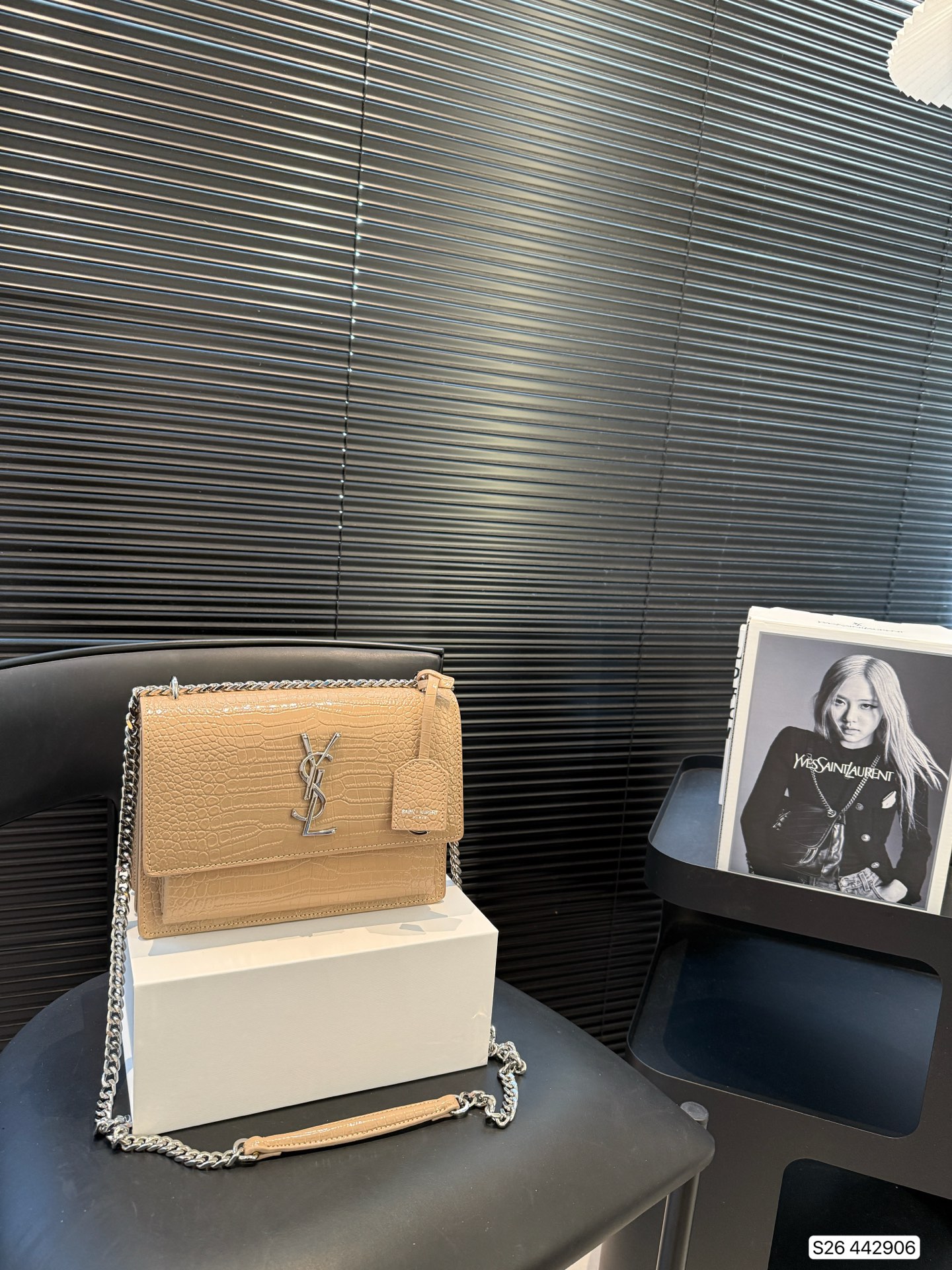 SAINT LAURENT Croc Medium Sunset Bag