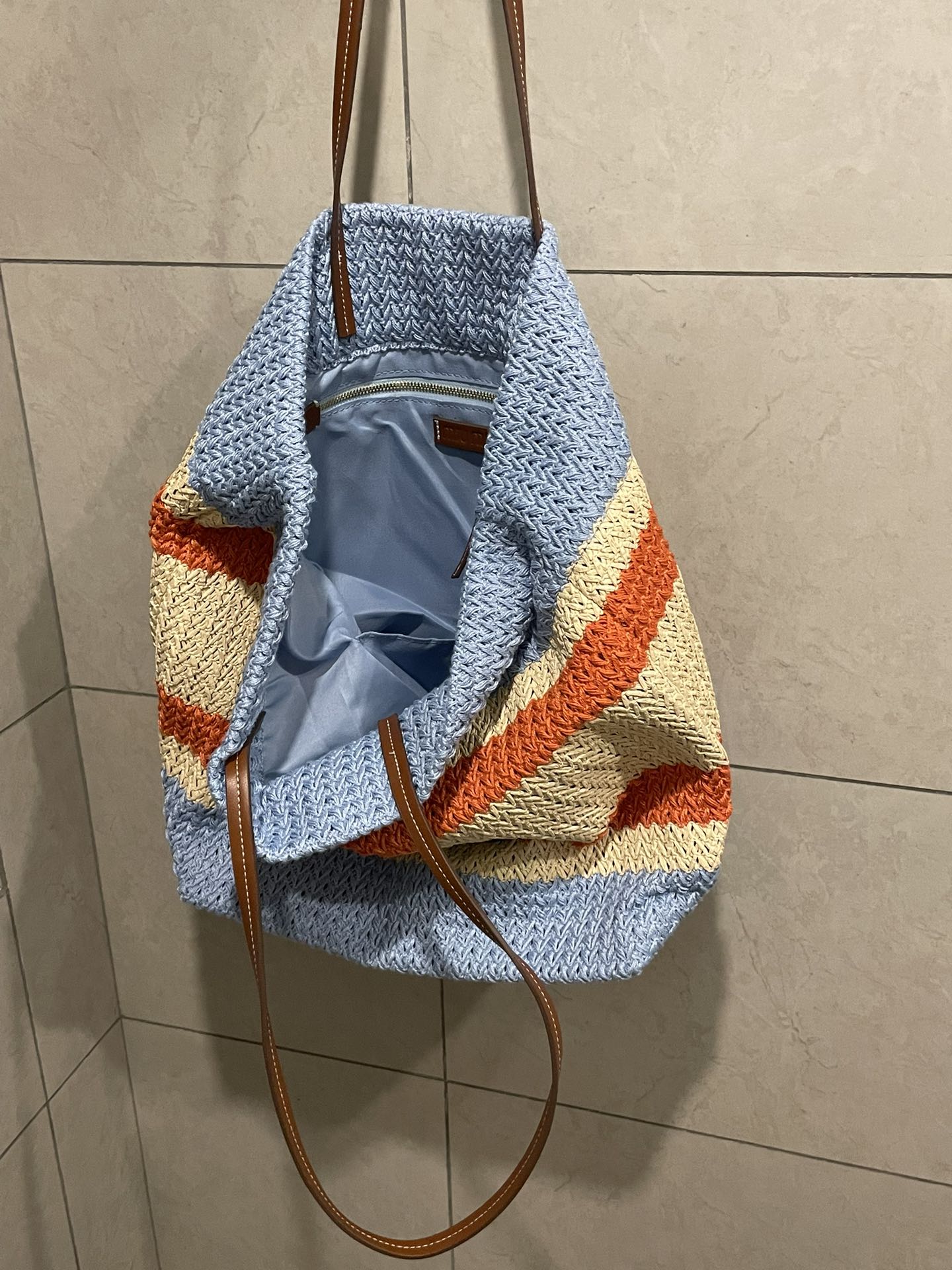 Miu Miu-Raffia woven tote bag