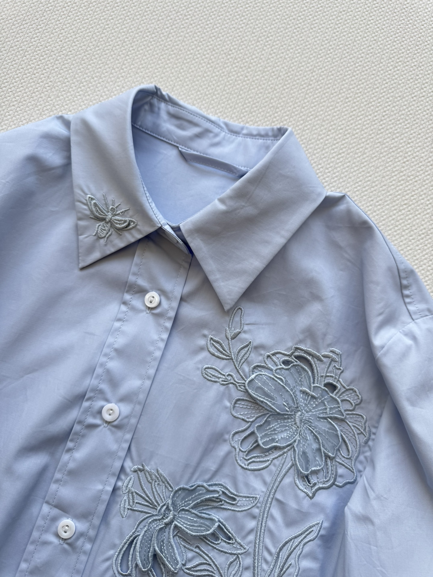 GUCCI Cotton poplin shirt with embroidery