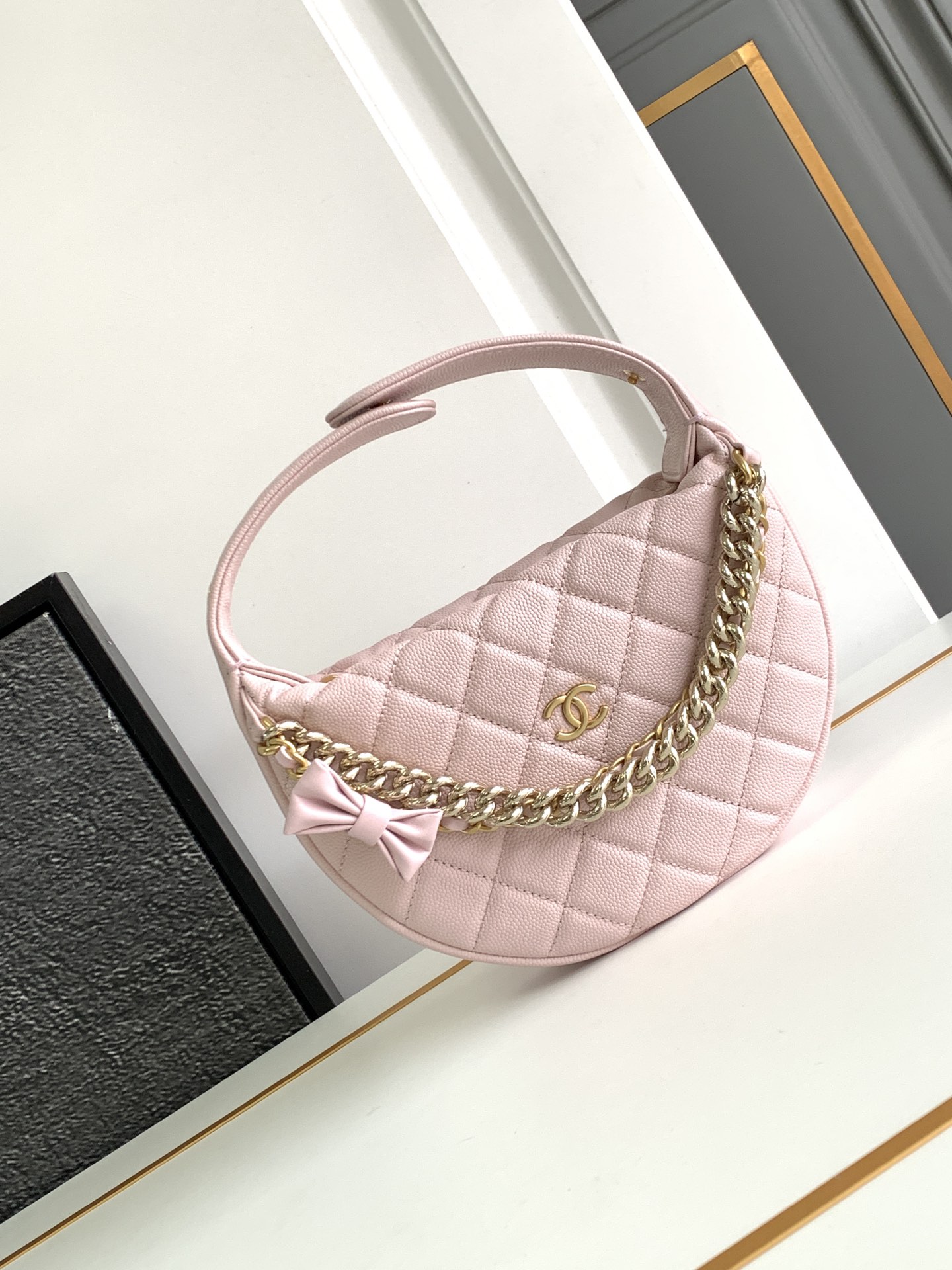 Chanel 24s black-pink gold bag
