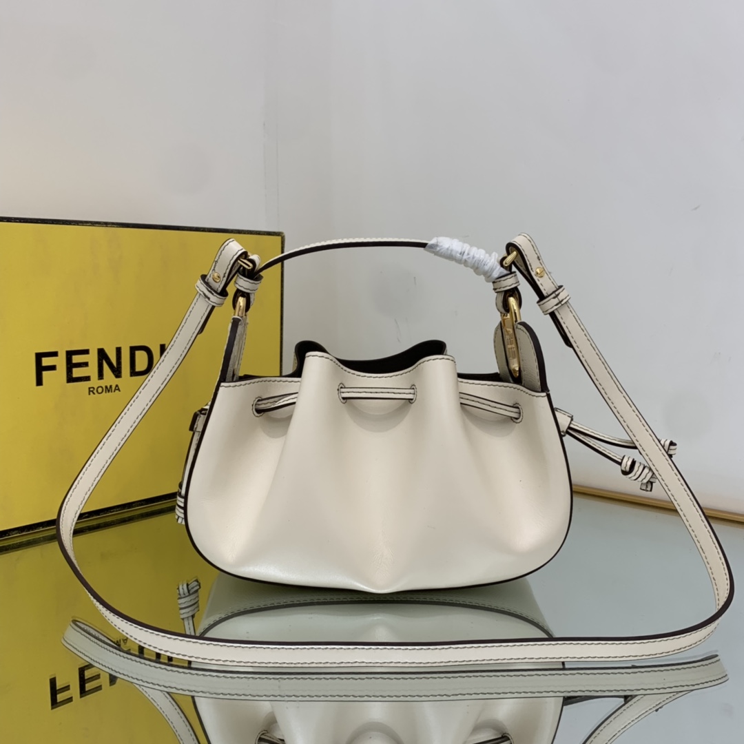 FENDI-White FF Fabric Mini Bag