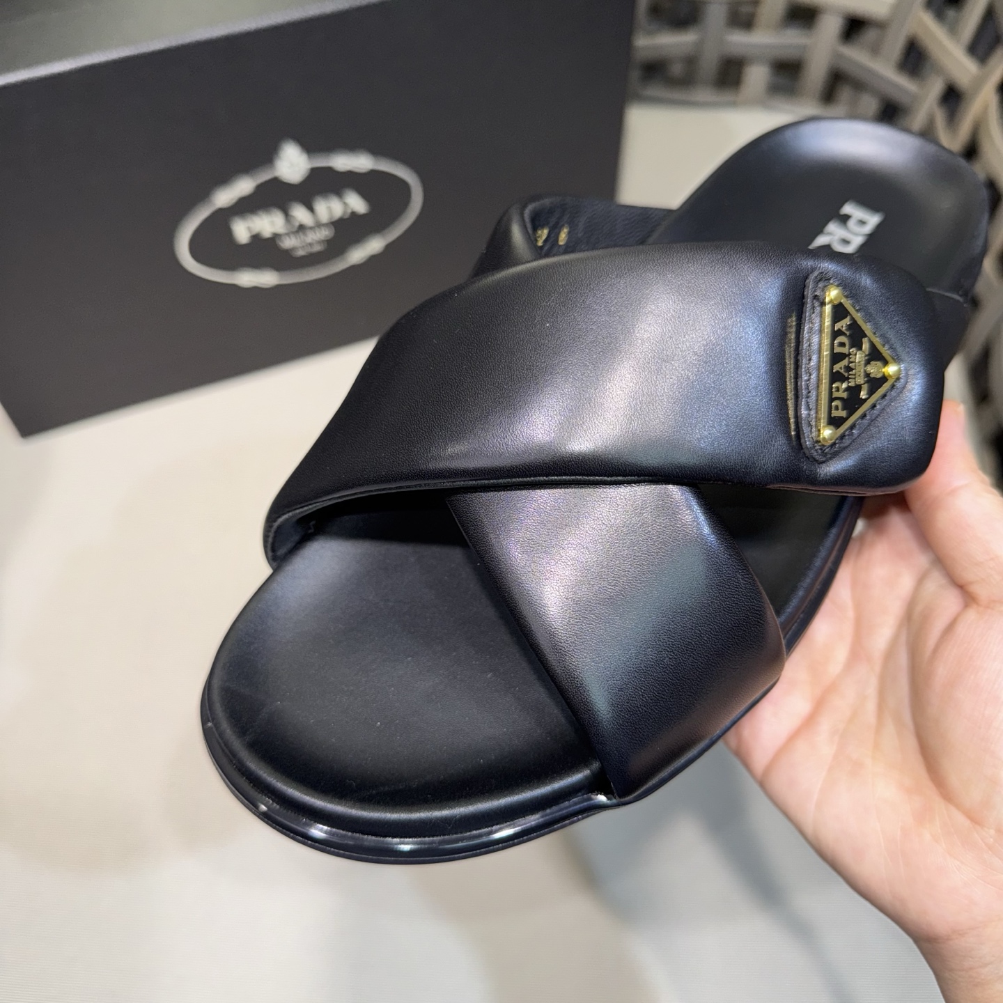 Prada Men’s Leather Sandals / Slides – New Arrival
