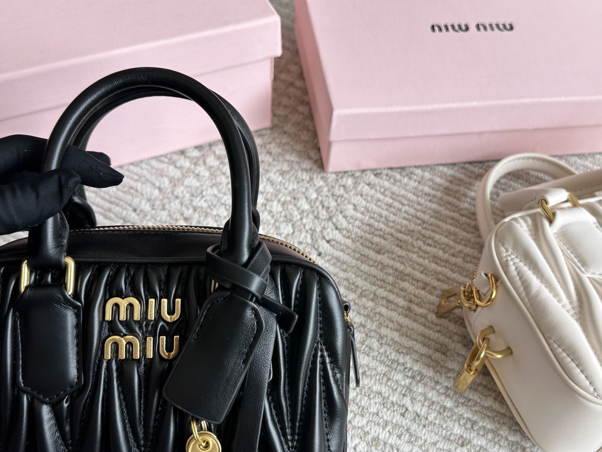 Miu Miu Matelassé nappa leather top-handle bag