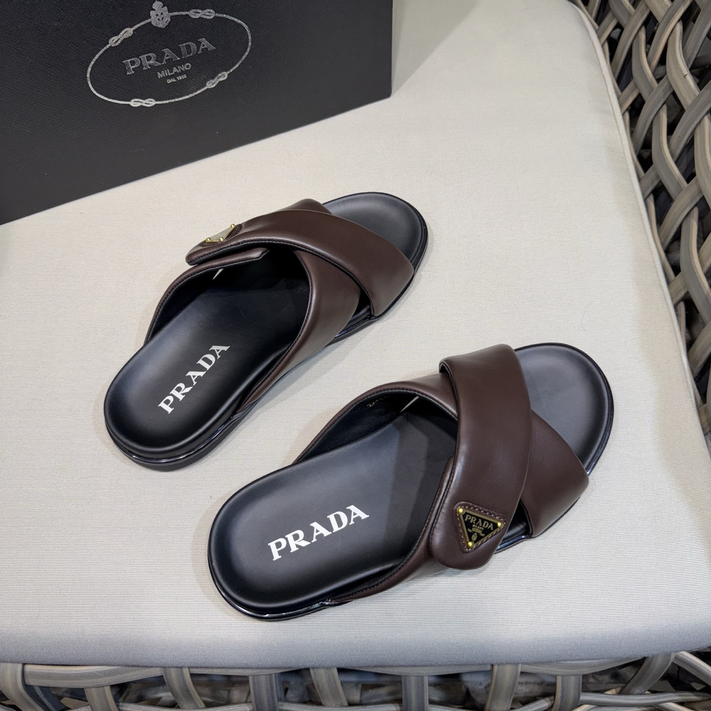 Prada Men’s Leather Sandals / Slides – New Arrival
