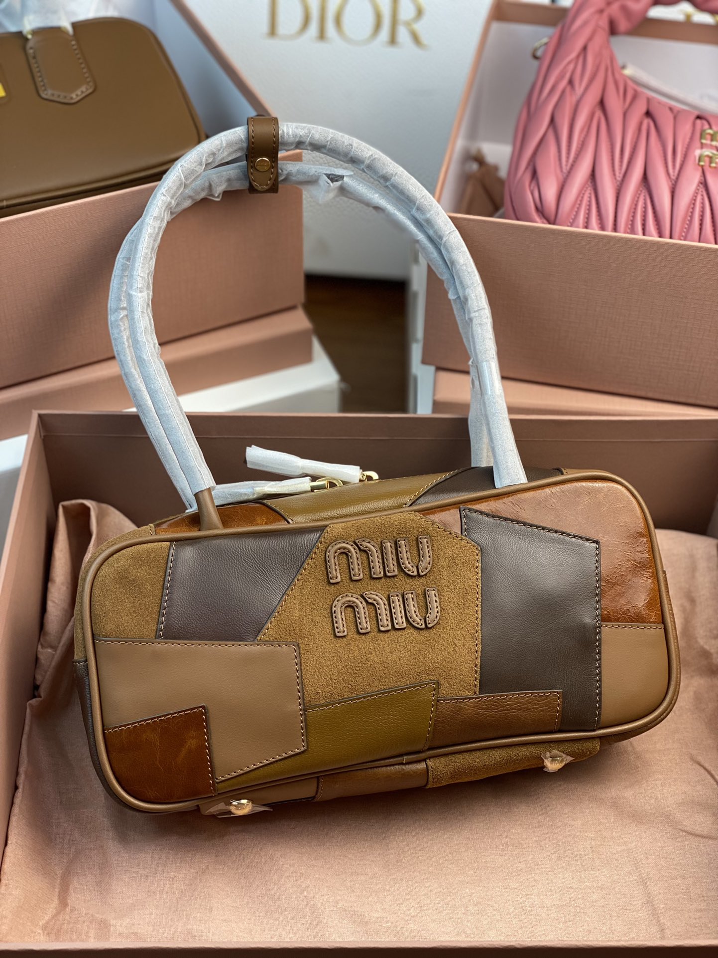 Miu Miu-patchwork bowling bag