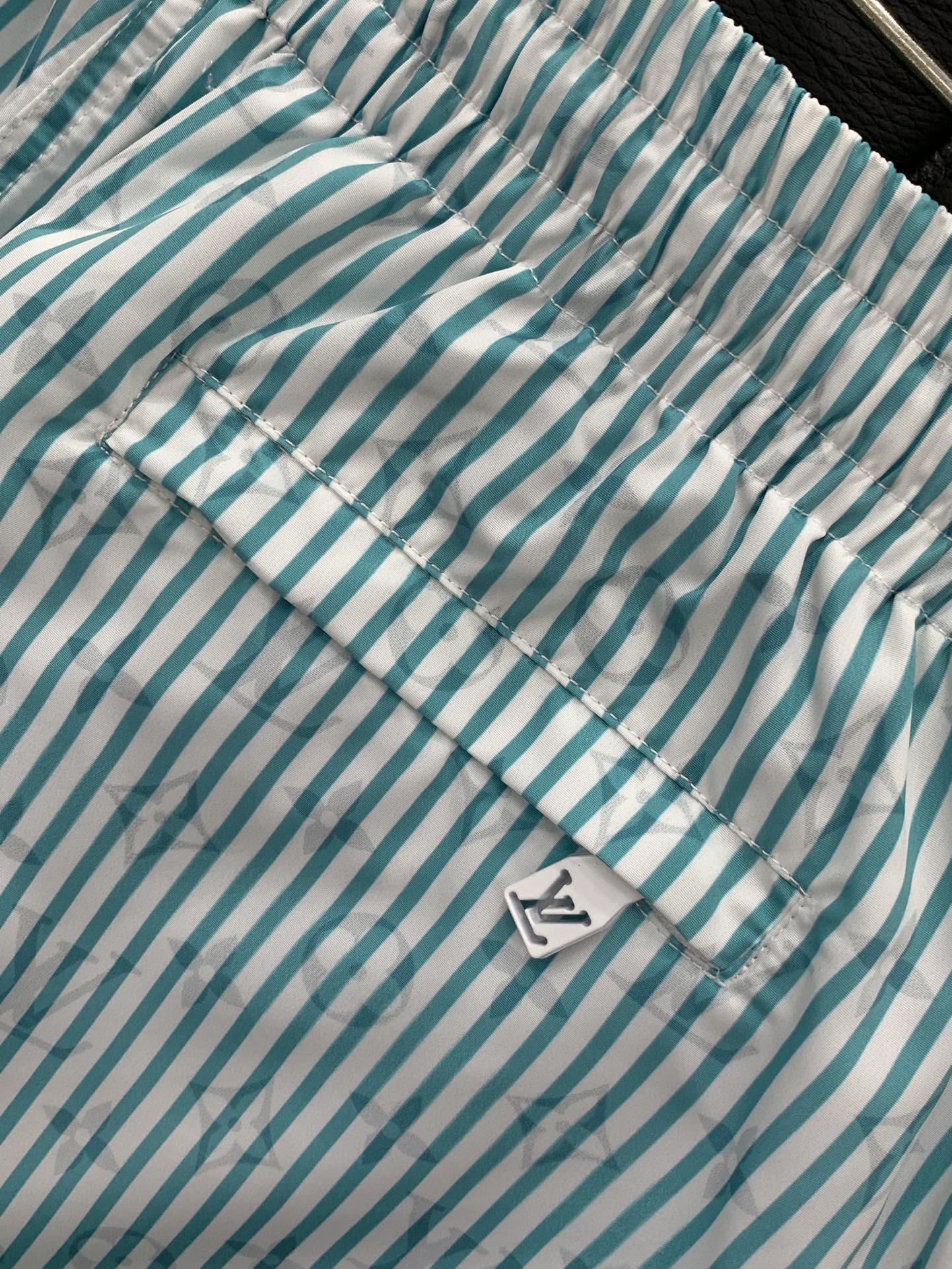 LV Monogram Striped Casual Shorts