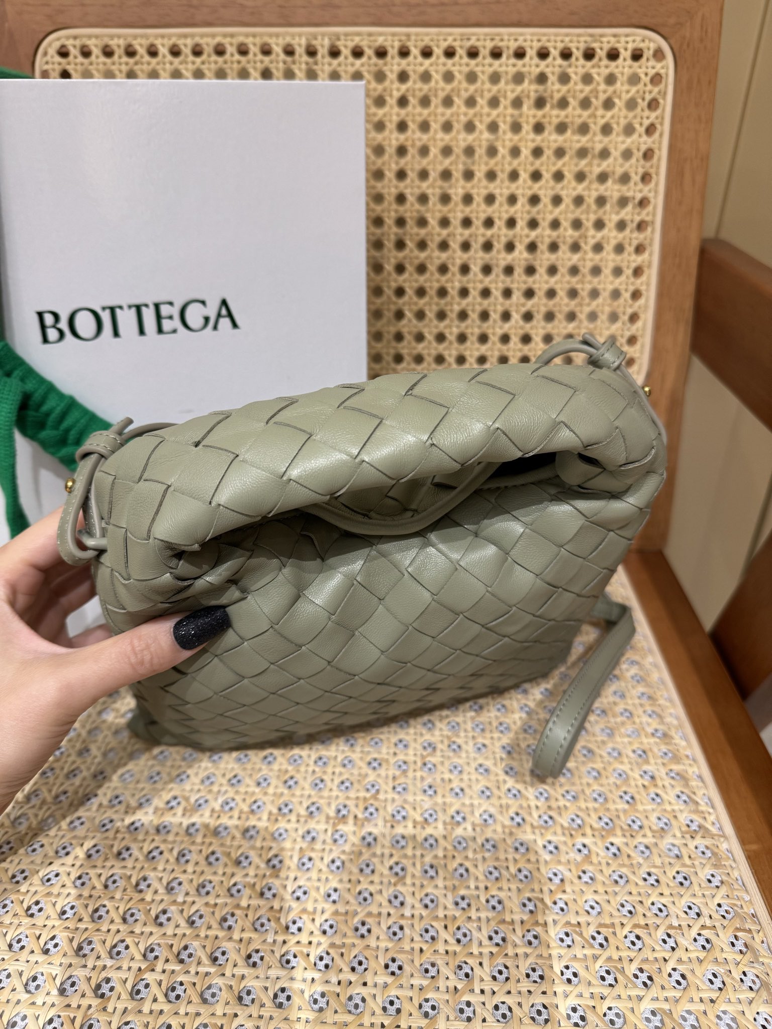 mini Hop crossbody bag Hole stone green