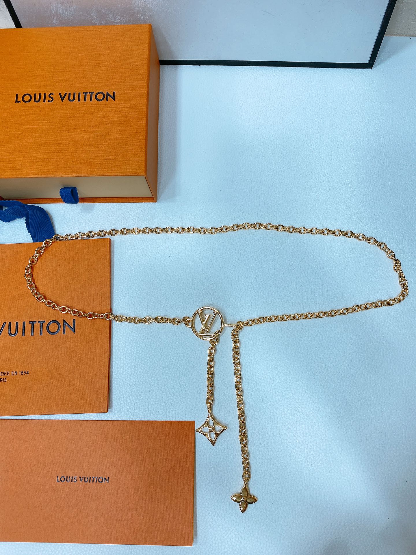 LV hardware floral chain belt