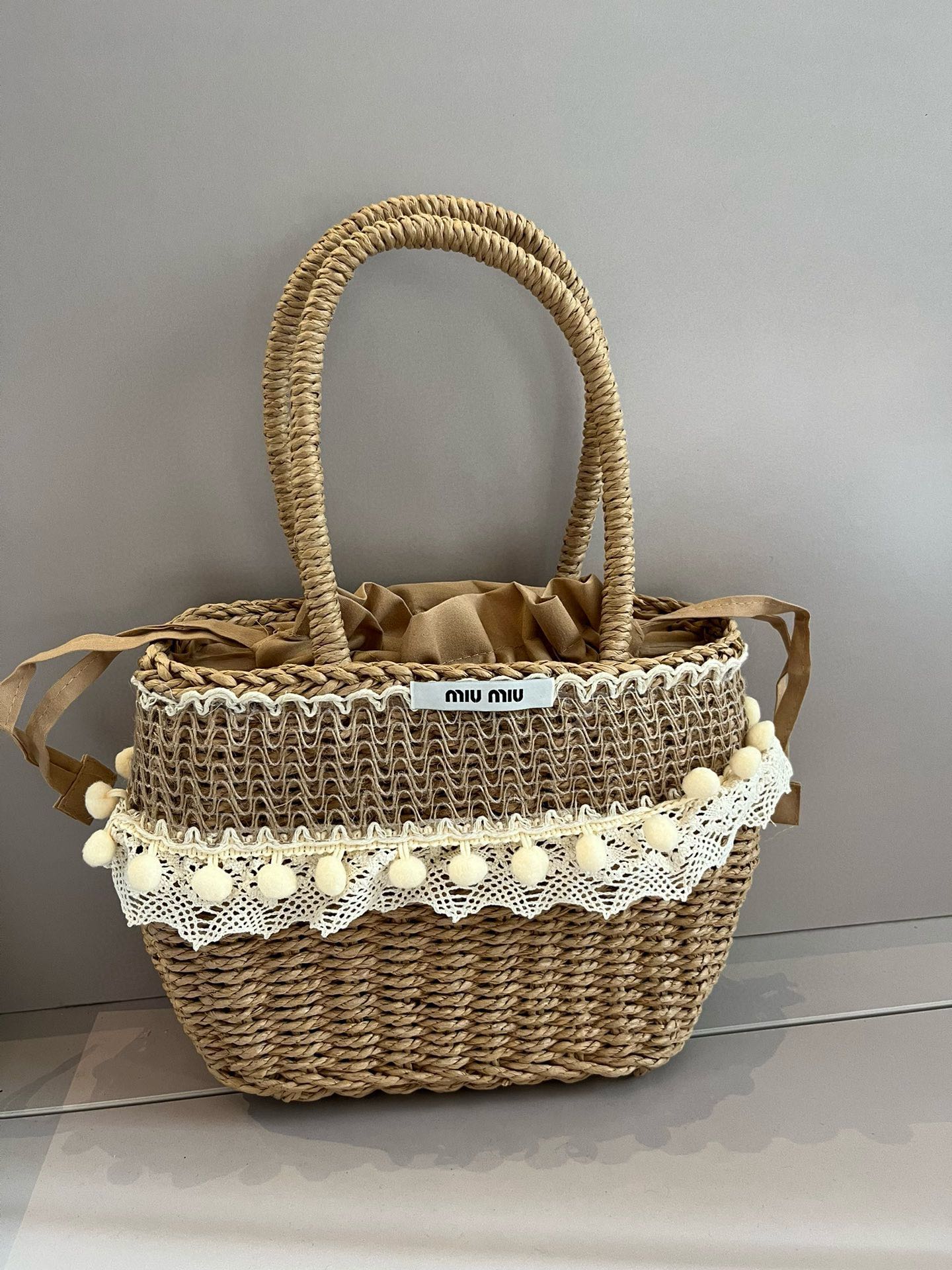 Miu Miu-straw woven bag