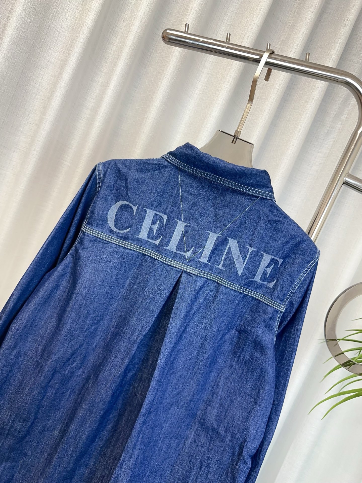 CELINE Denim Embroidered Shirt