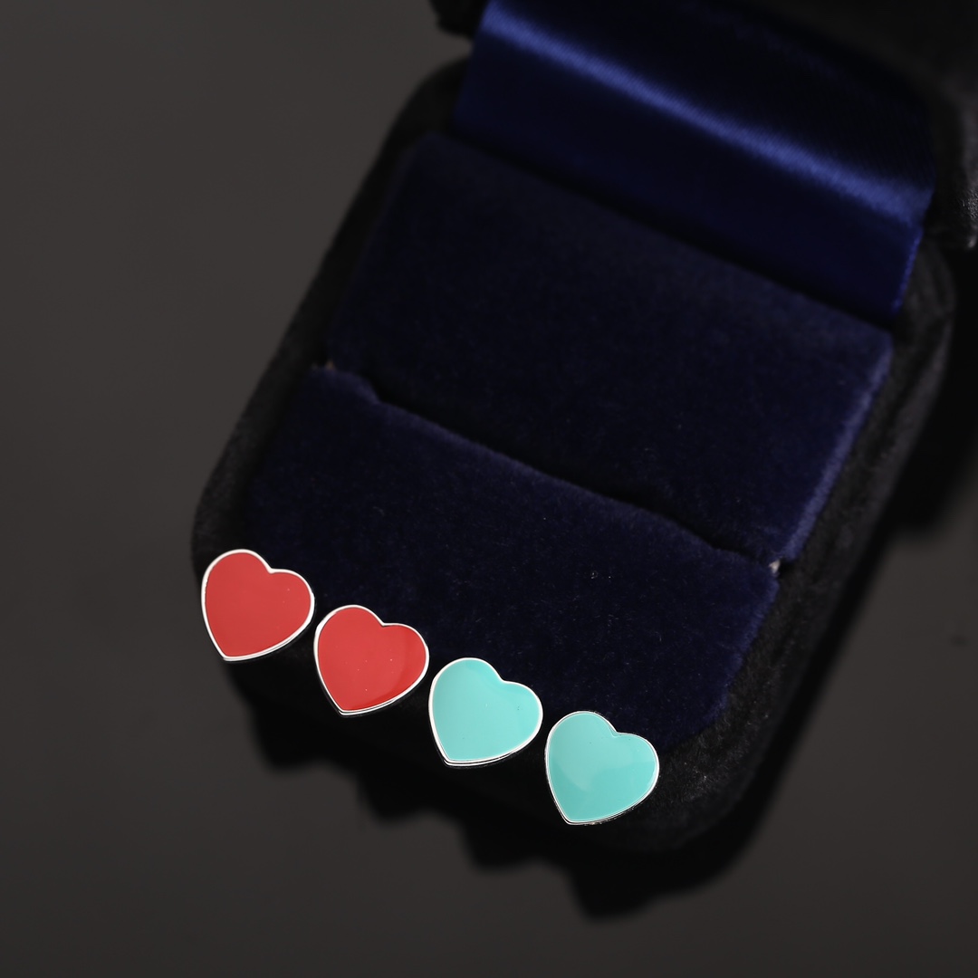 Tiff@ny Stud earrings-red