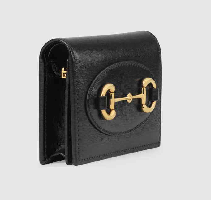 GUCCI HORSEBIT 1955 CARD CASE WALLET-Black-621887