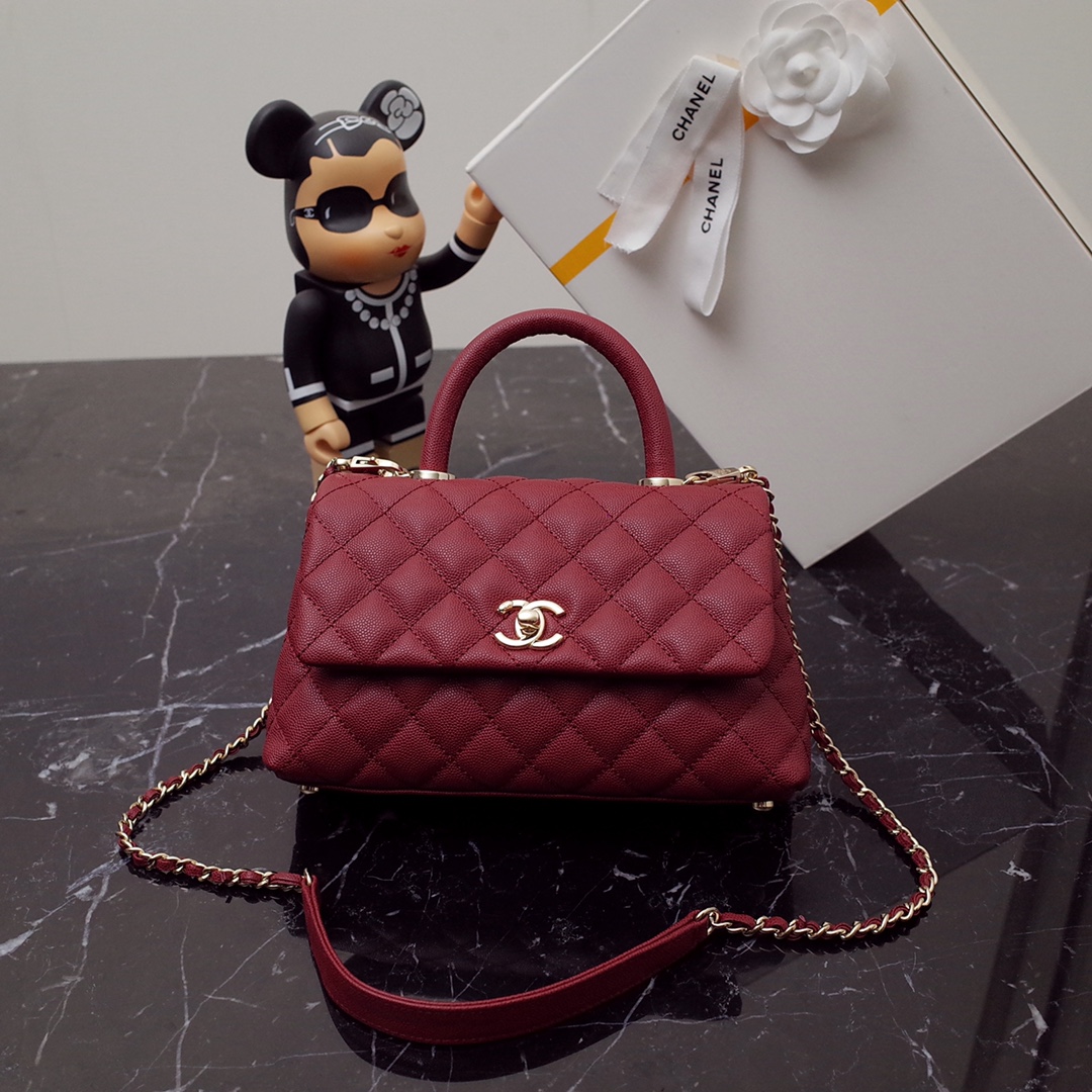 Chanel Coco Handle-Caviar-Red