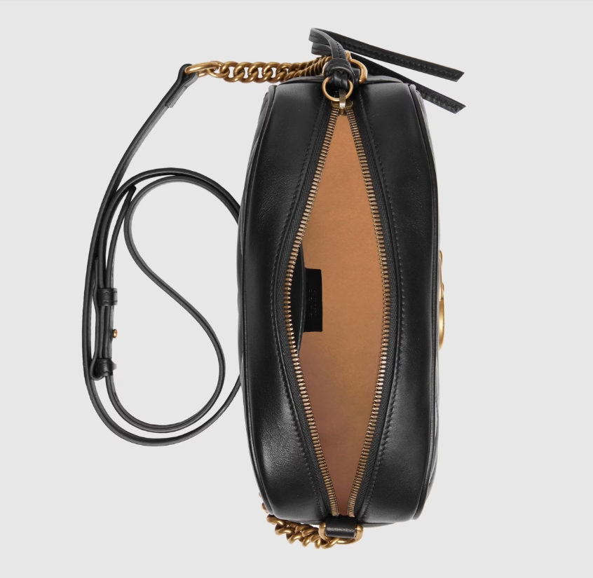 GG MARMONT SMALL MATELASSÉ SHOULDER BAG-Black-447632