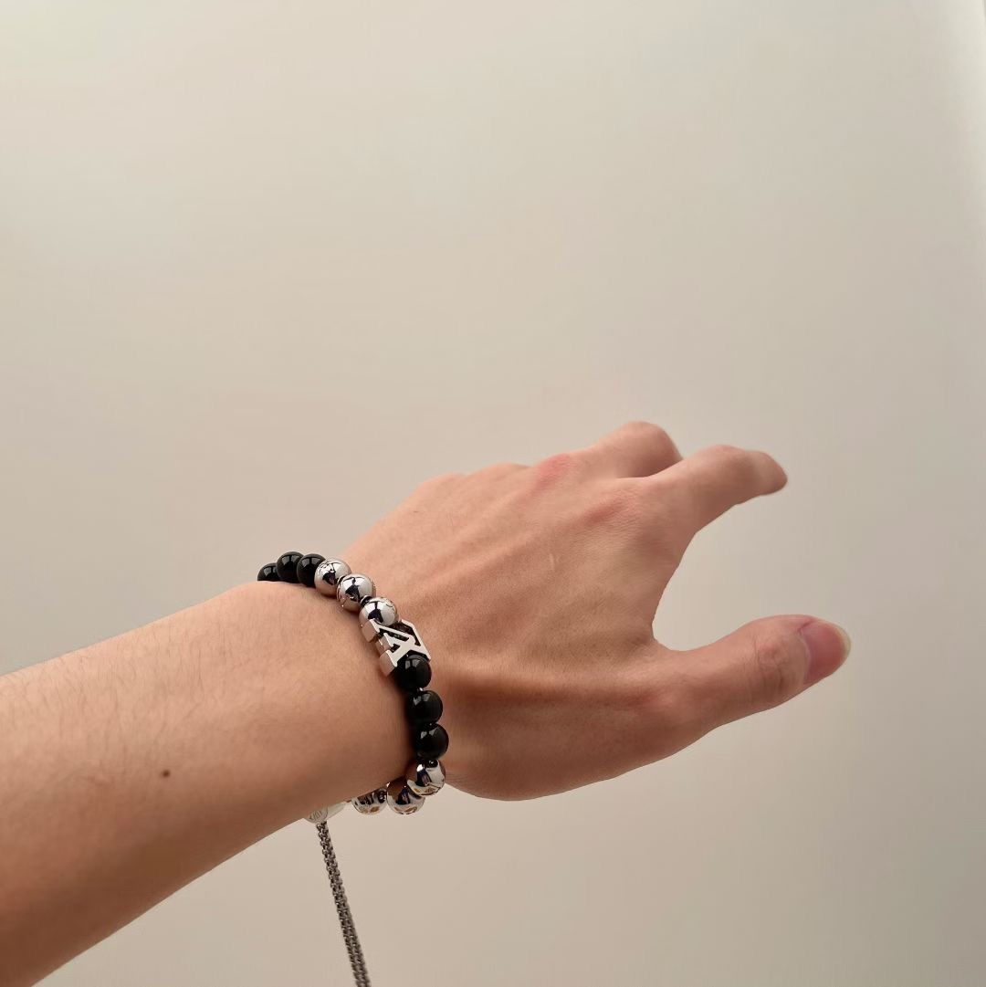 Louis Vuitton Monogram Beads obsidian lucky beads