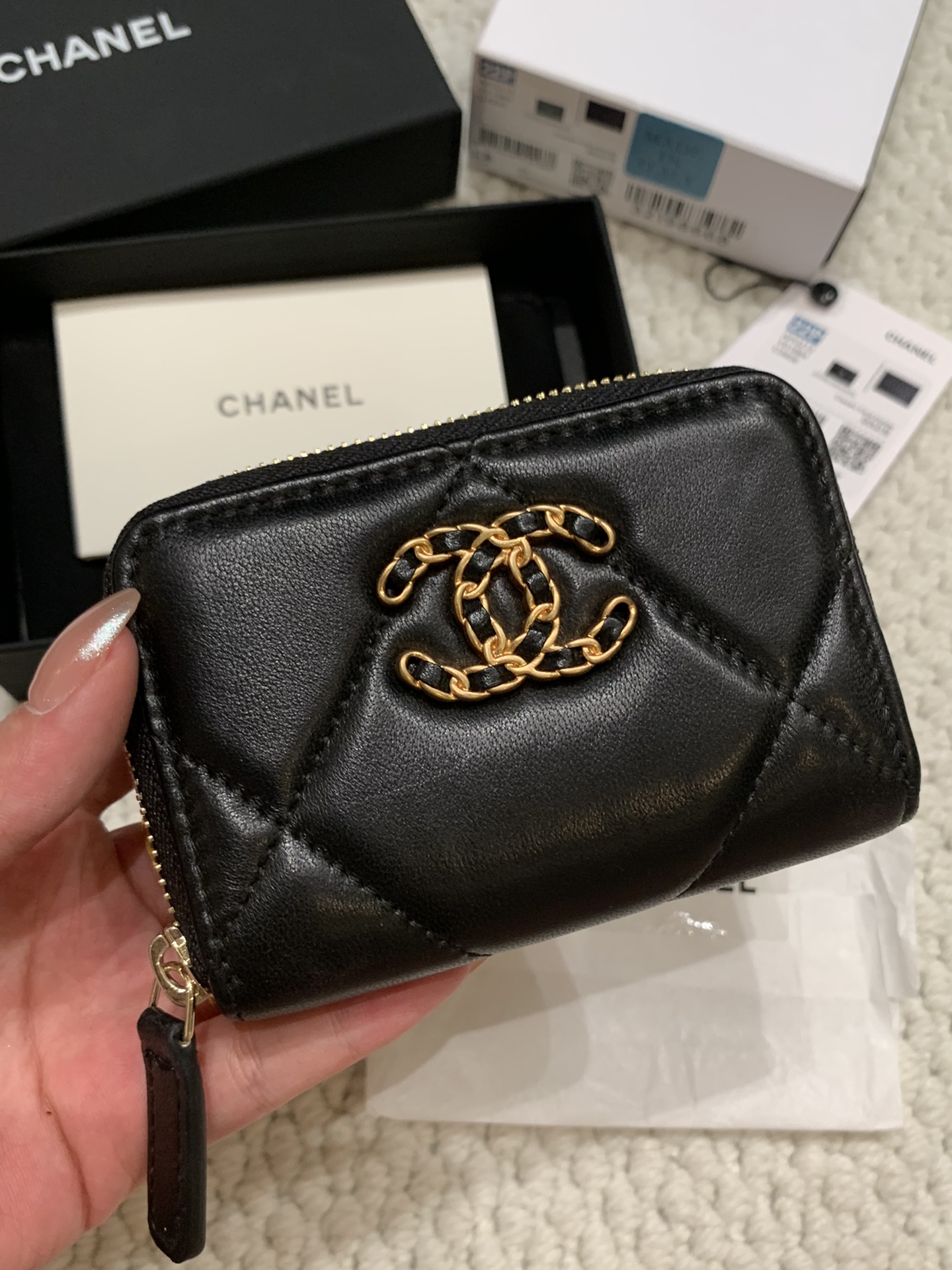 Chanel-sachet bag/Coin purse sheepskin