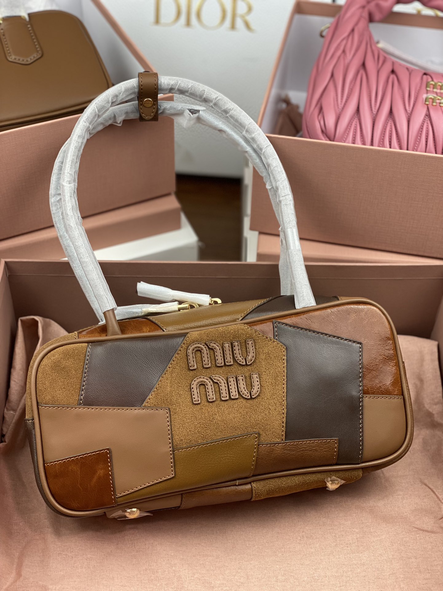 Miu Miu-patchwork bowling bag