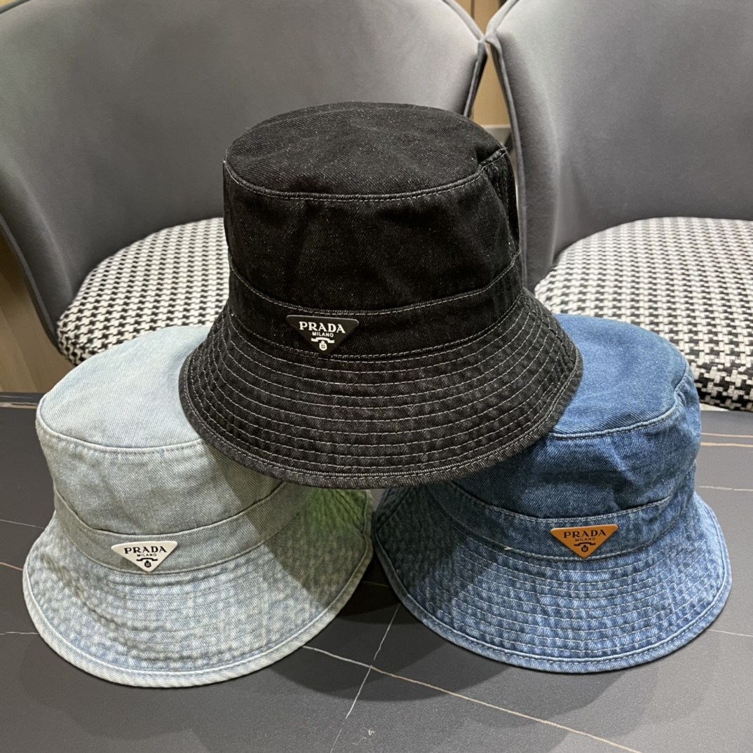 Prada denim bucket hat