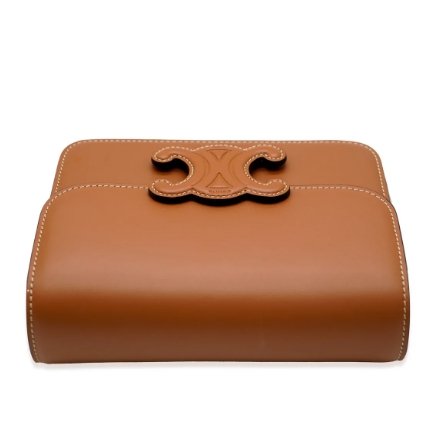 Celine-Brown Smooth Leather Triomphe Crossbody Bag