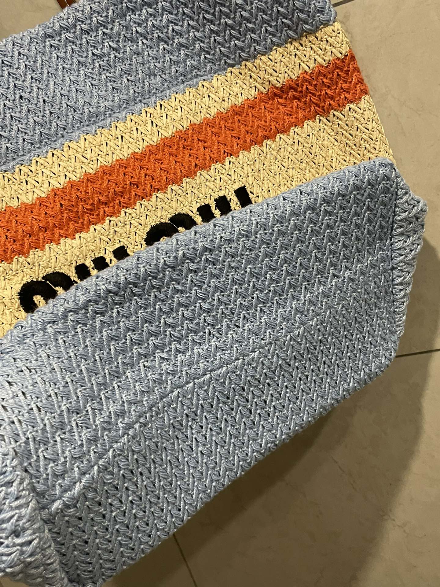 Miu Miu-Raffia woven tote bag