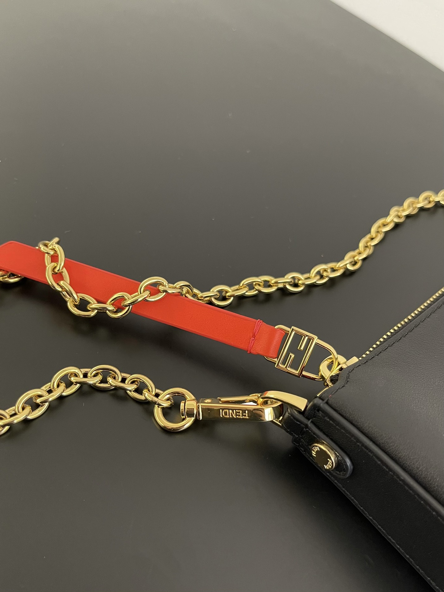 New Baguette Pouch Lunar New Year black leather pouch