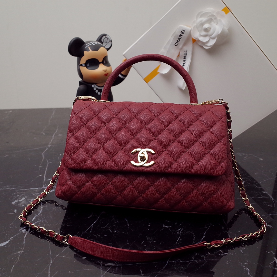 Chanel Coco Handle-Caviar-Red