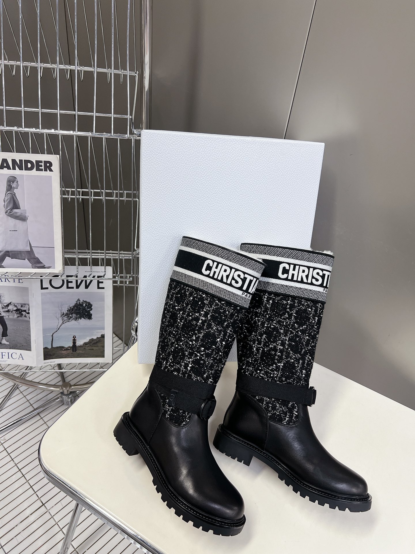 Dior Fall/Winter Classic Fur-Lined Riding Boots