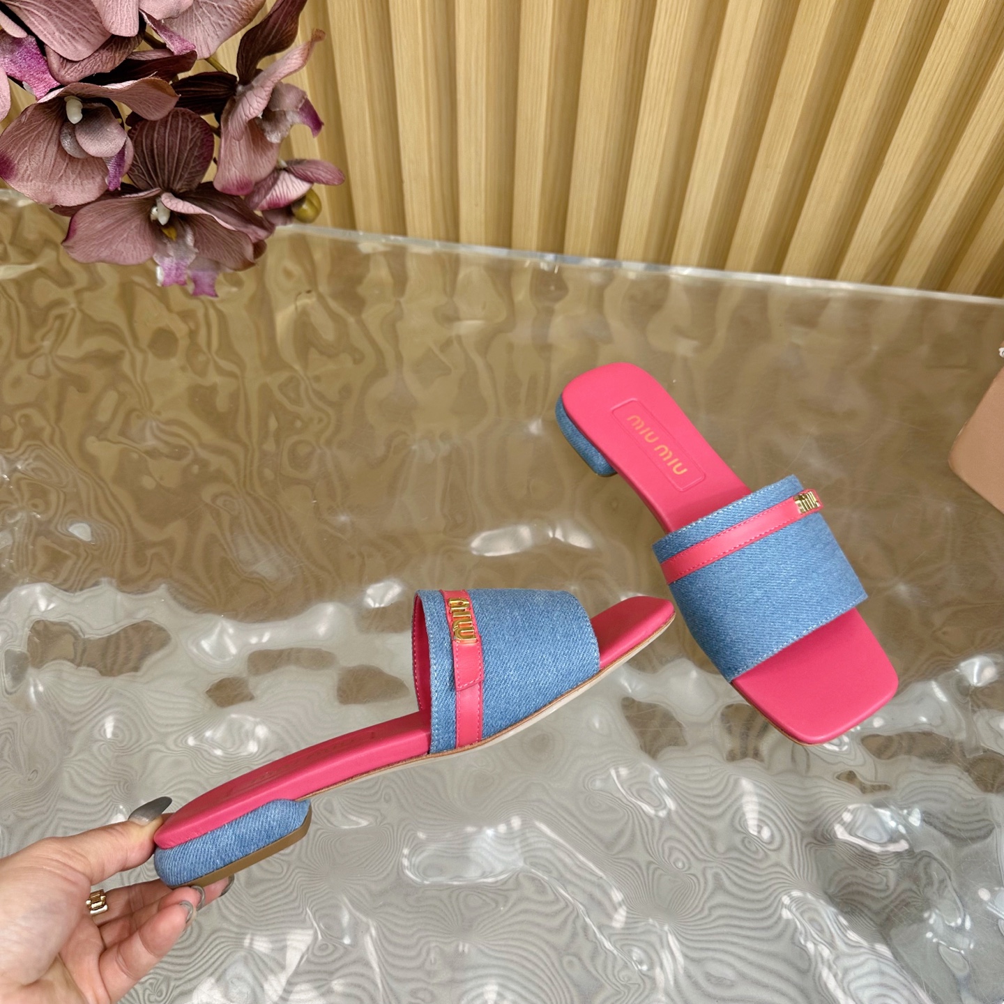 MIU MIU Bow-Embellished Slides