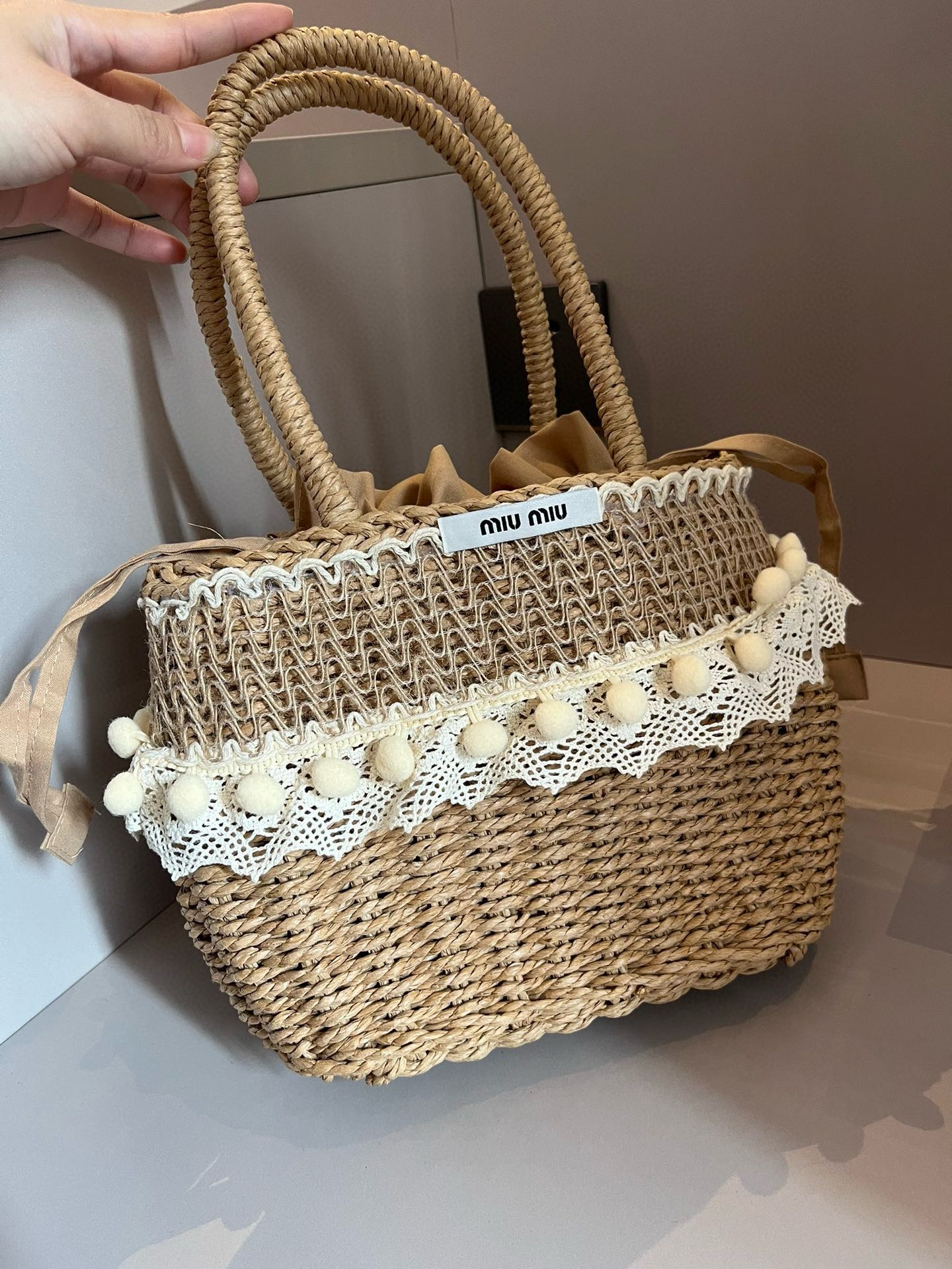 Miu Miu-straw woven bag