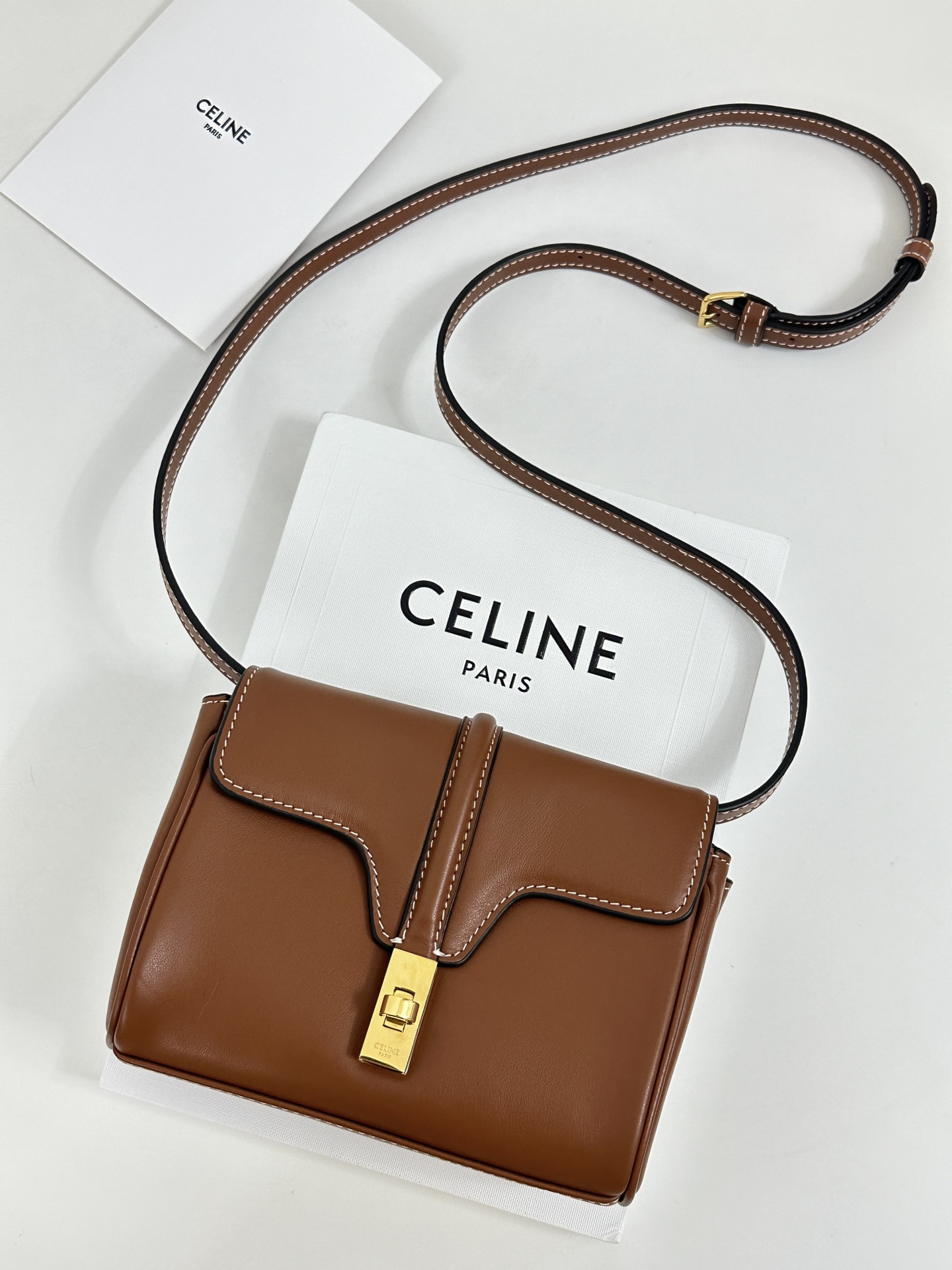 Celine Soft 16 Mini Bag in Caramel