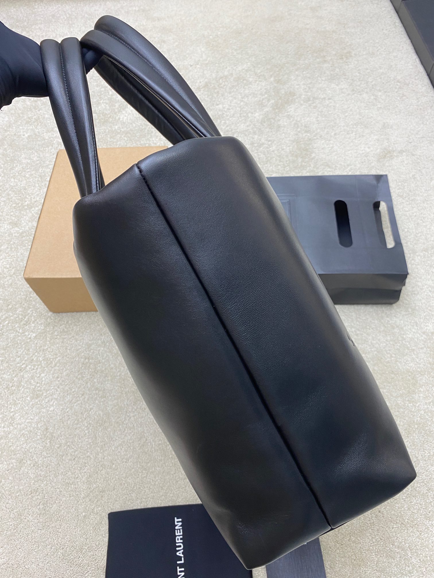 diamond-quilted lamb leather HOBO tote bag-sheepskin