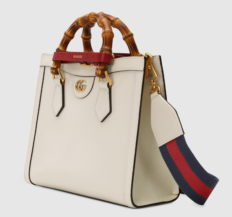 GUCCI DIANA SMALL TOTE BAG-WHITE-‎702721