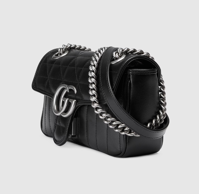 GG MARMONT MINI SHOULDER BAG-Black Silver-446744