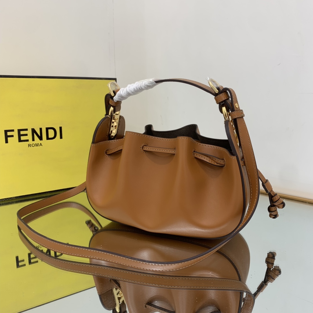 FENDI-Caramel FF Fabric Mini Bag