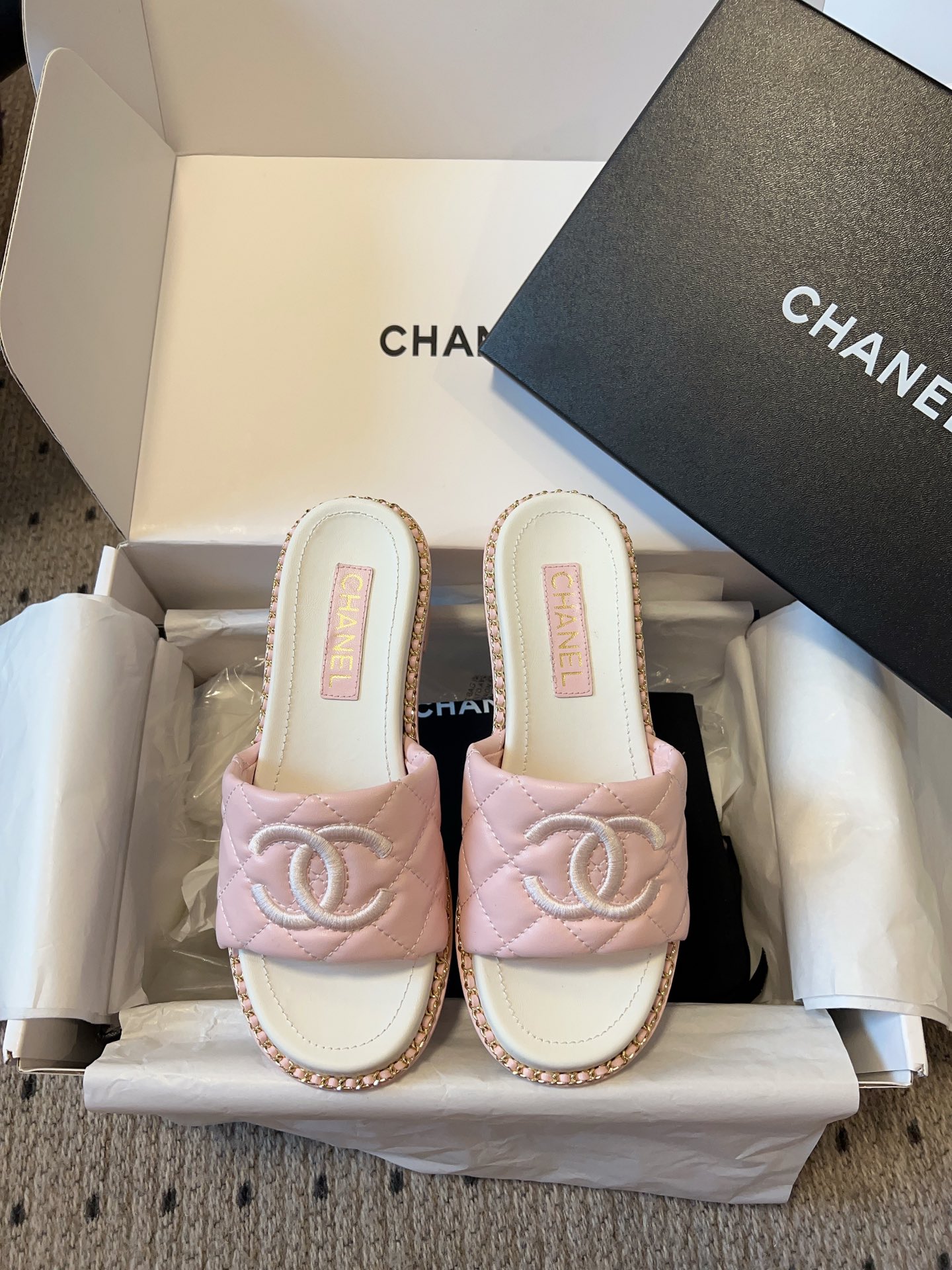 Chanel 25P Spring/Summer Lambskin Slides – New Arrival