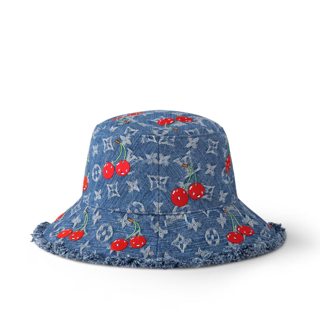 New LV x TM Denim Cerise Bucket Hat M5032S