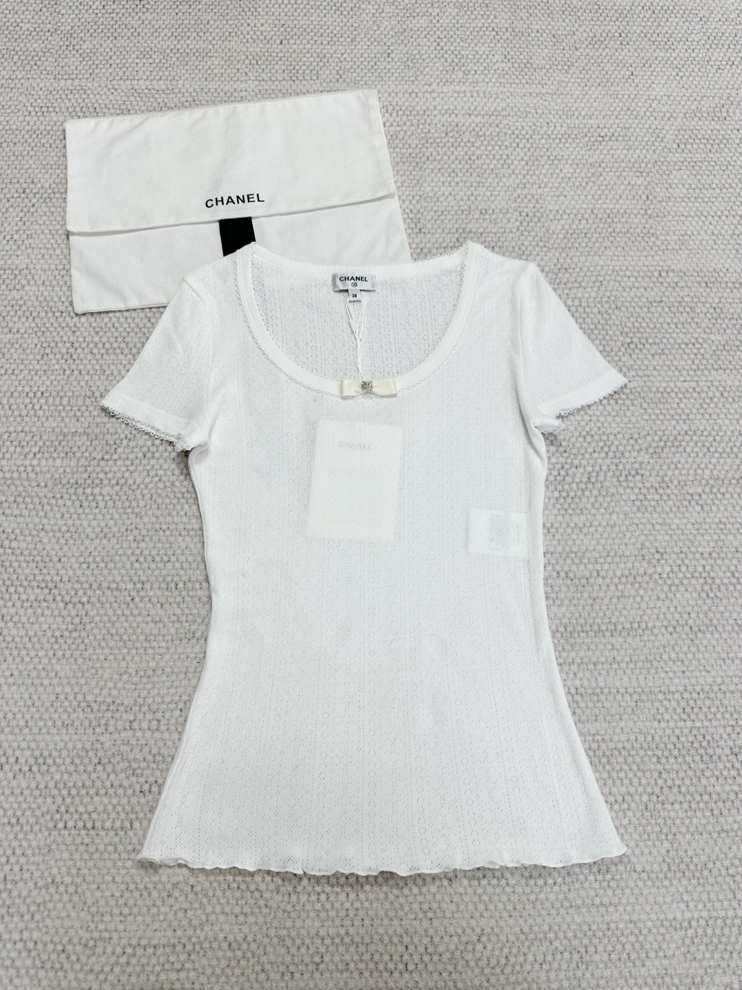 Chanel Bow Short-Sleeve Top