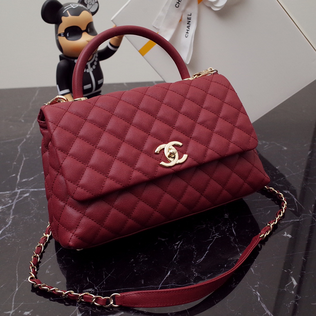 Chanel Coco Handle-Caviar-Red