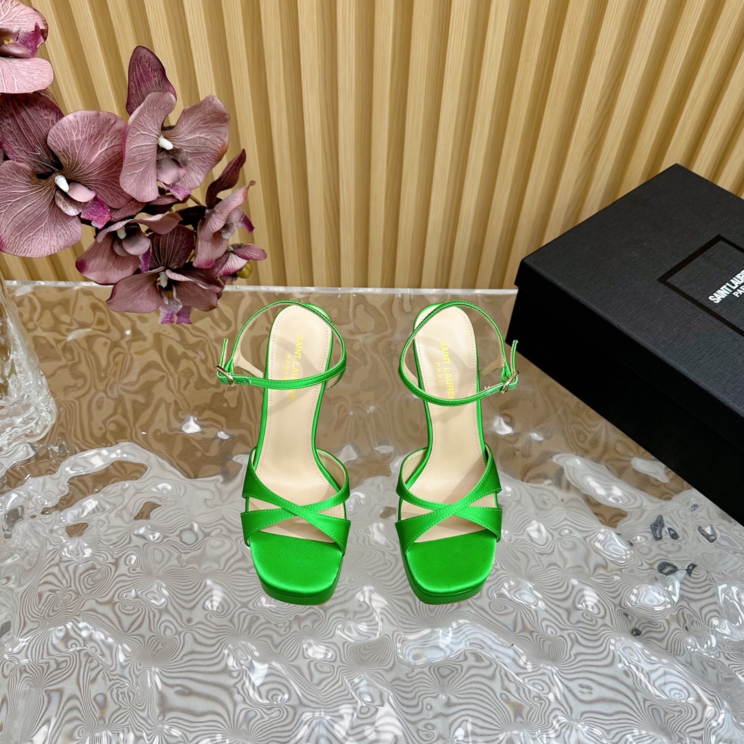 Saint Laurent high-heeled sandals-green